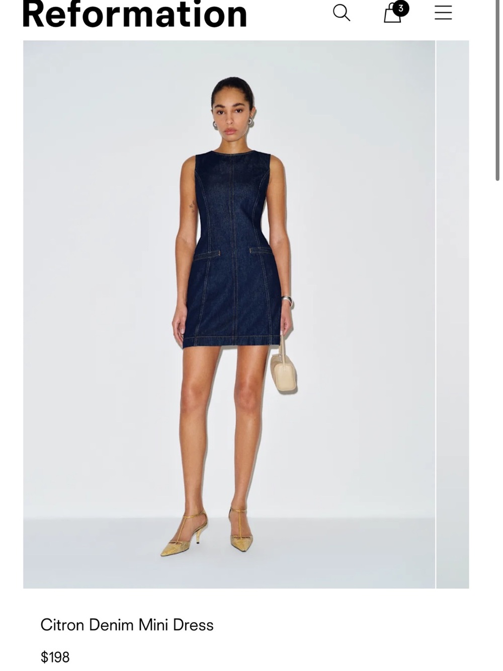 Reformation Citron Denim Mini Dress